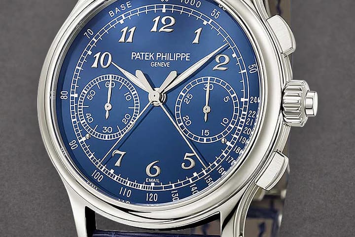 Patek Philippe 5370P split-seconds chronograph with blue dial